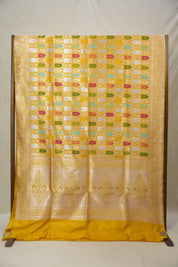 Yellow Banarasi Silk Saree - Saavari - SSYBSS65