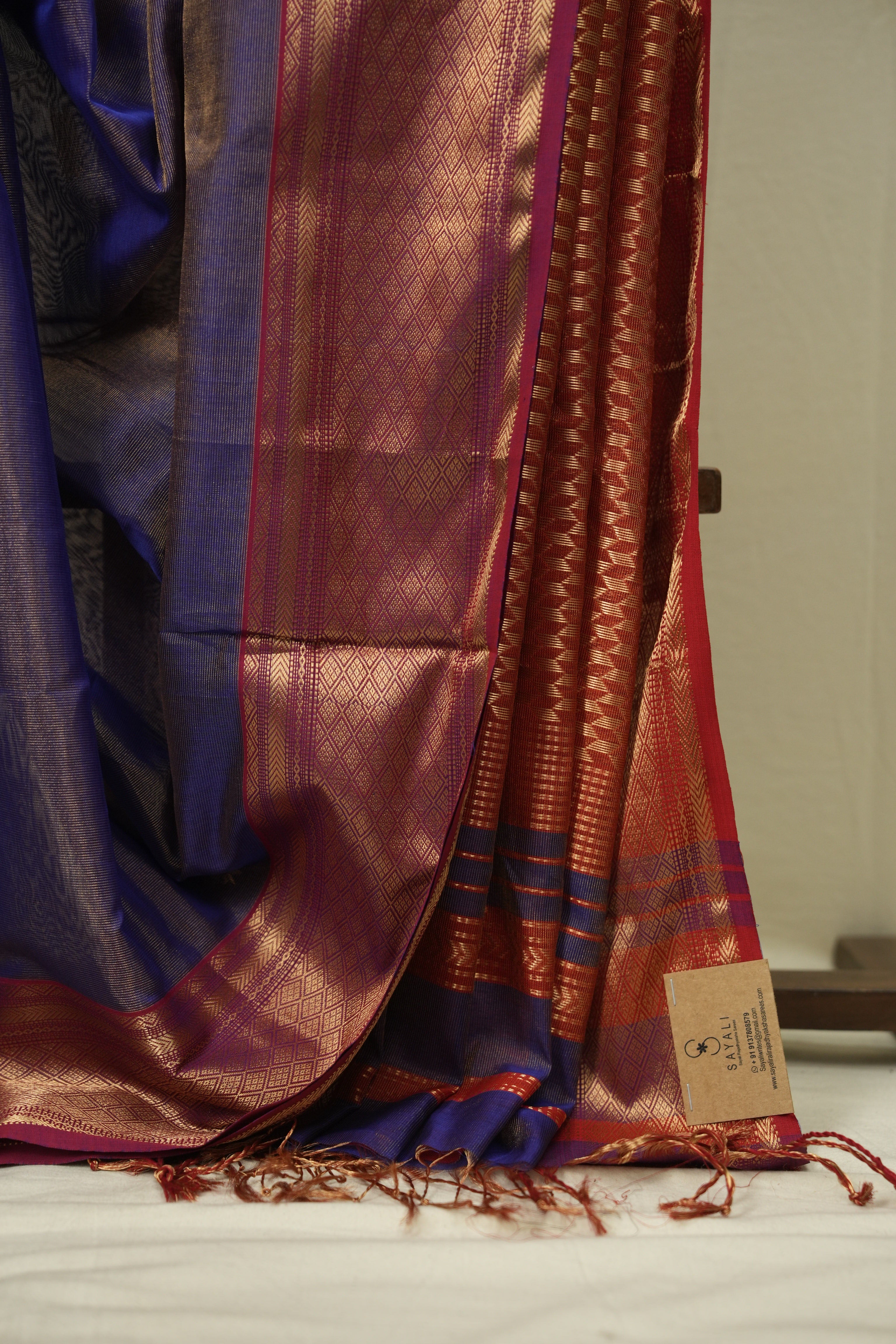 Purple Maheshwari Tissue Saree - SRPMTS761