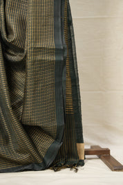 Dark Green Raw Silk Saree - SRDGRSS885