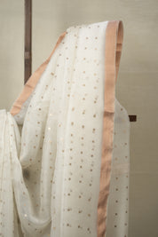 White Matka Silk Saree - SRWMSS83