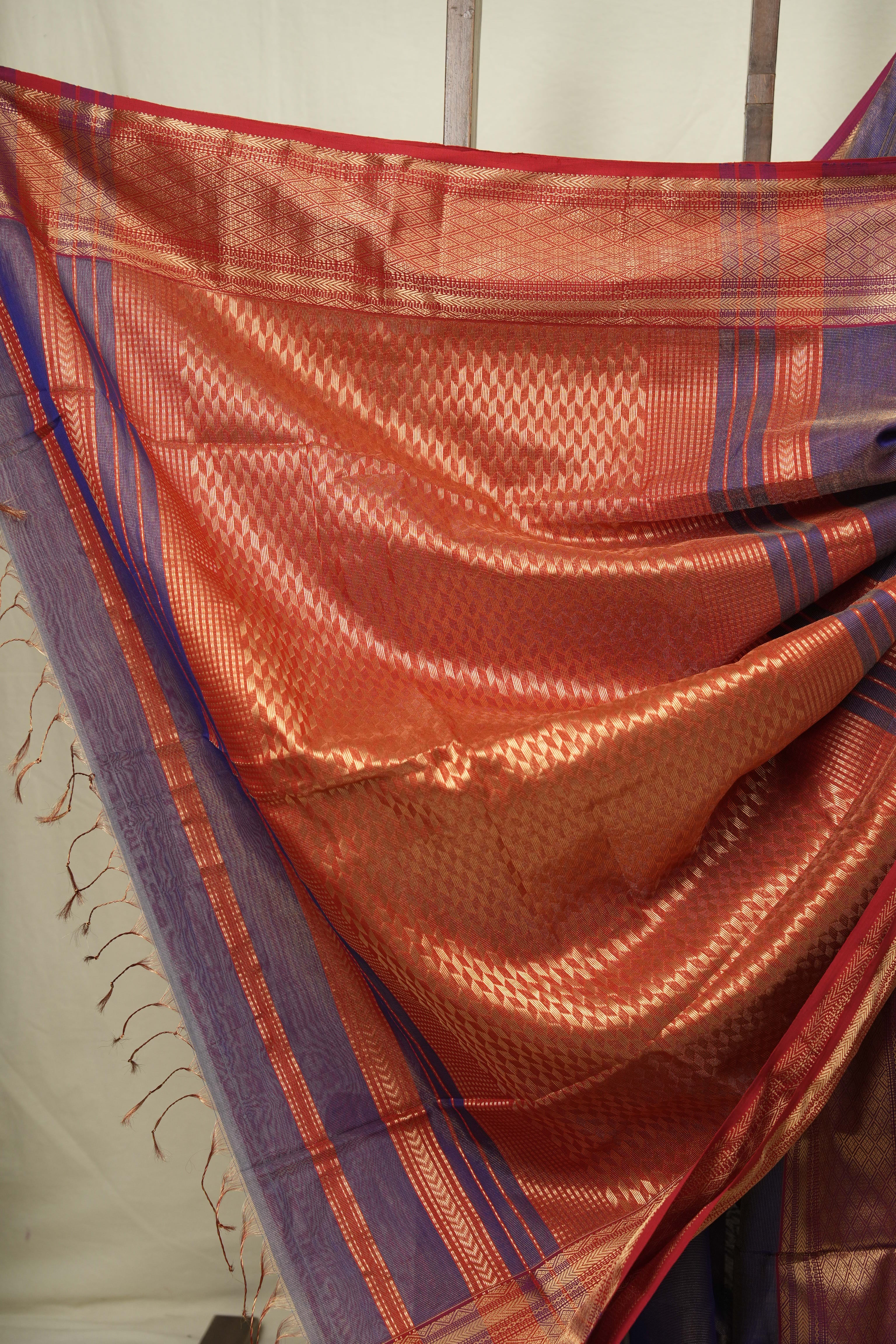 Purple Maheshwari Tissue Saree - SRPMTS761