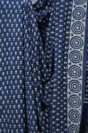 Indigo Blue HBP Cotton Saree - SRIBCS3377