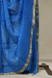 Peacock Blue Matka Silk Saree - SRPBMSS86