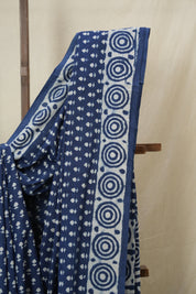 Indigo Blue HBP Cotton Saree - SRIBCS3377
