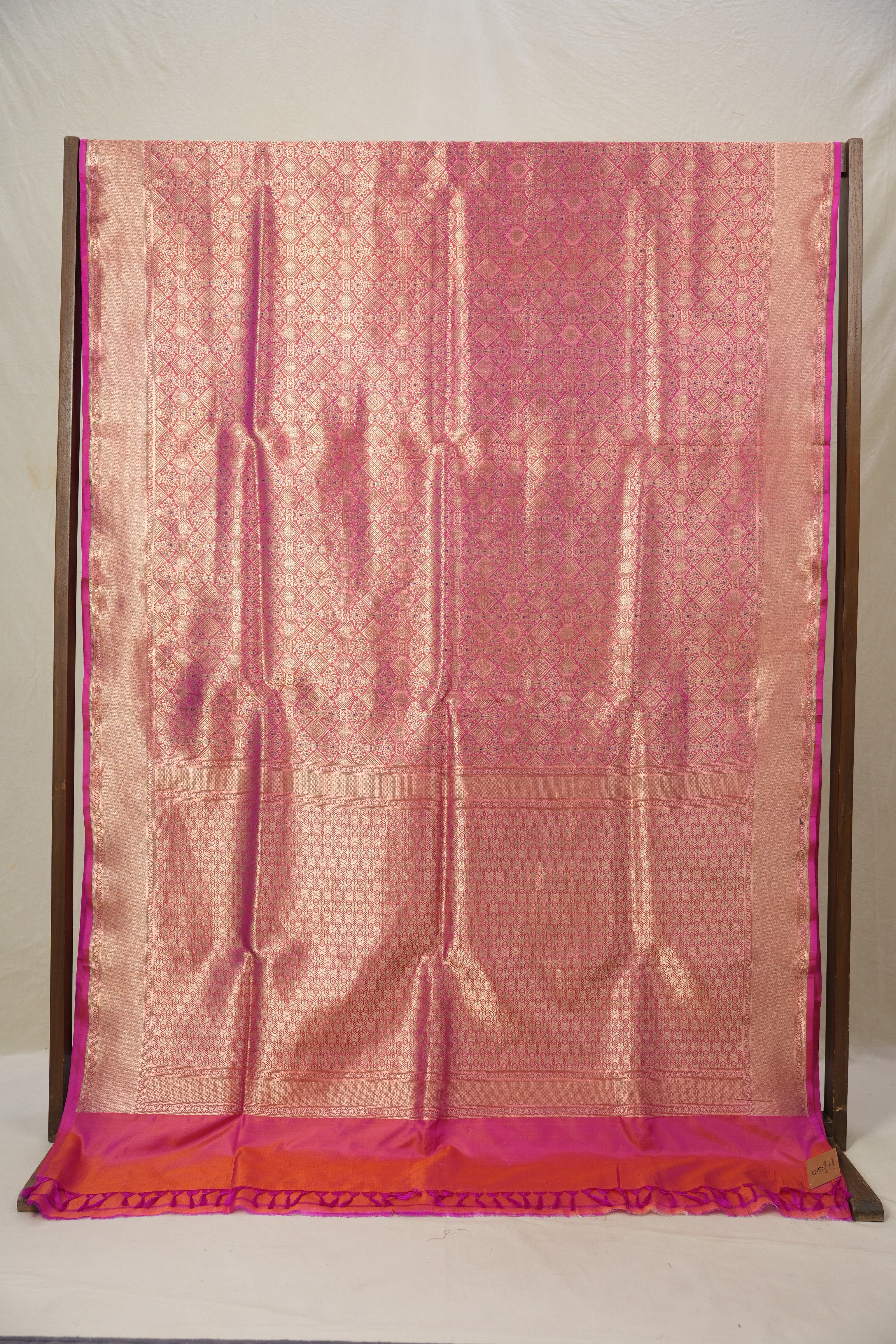 Kesaria Banarasi Silk Saree - Saavari - SSKBSS47