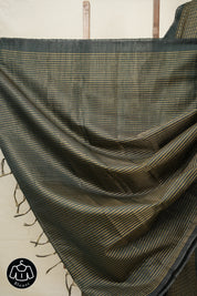 Dark Green Raw Silk Saree - SRDGRSS885