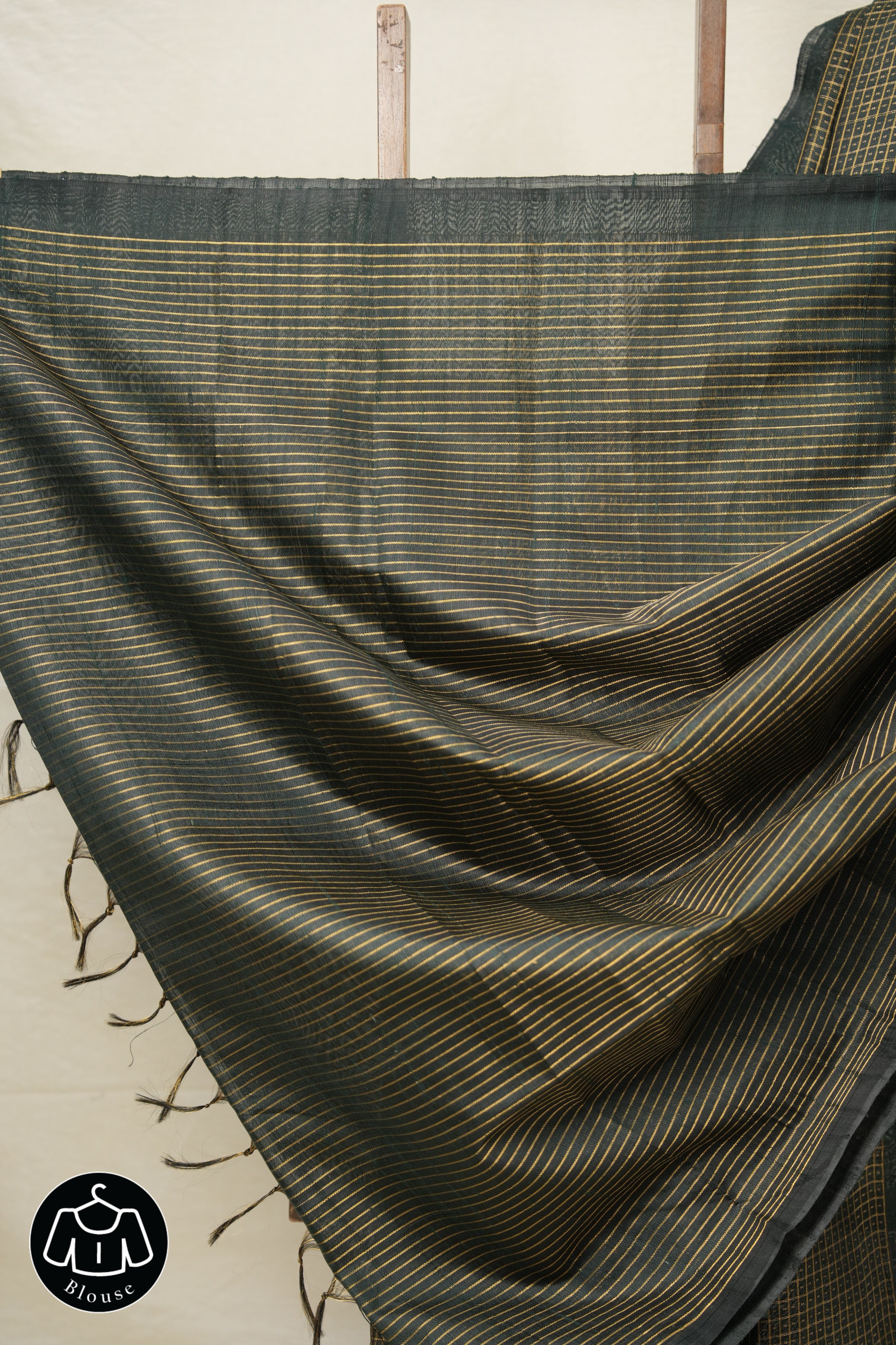 Dark Green Raw Silk Saree - SRDGRSS885