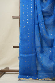 Peacock Blue Matka Silk Saree - SRPBMSS86