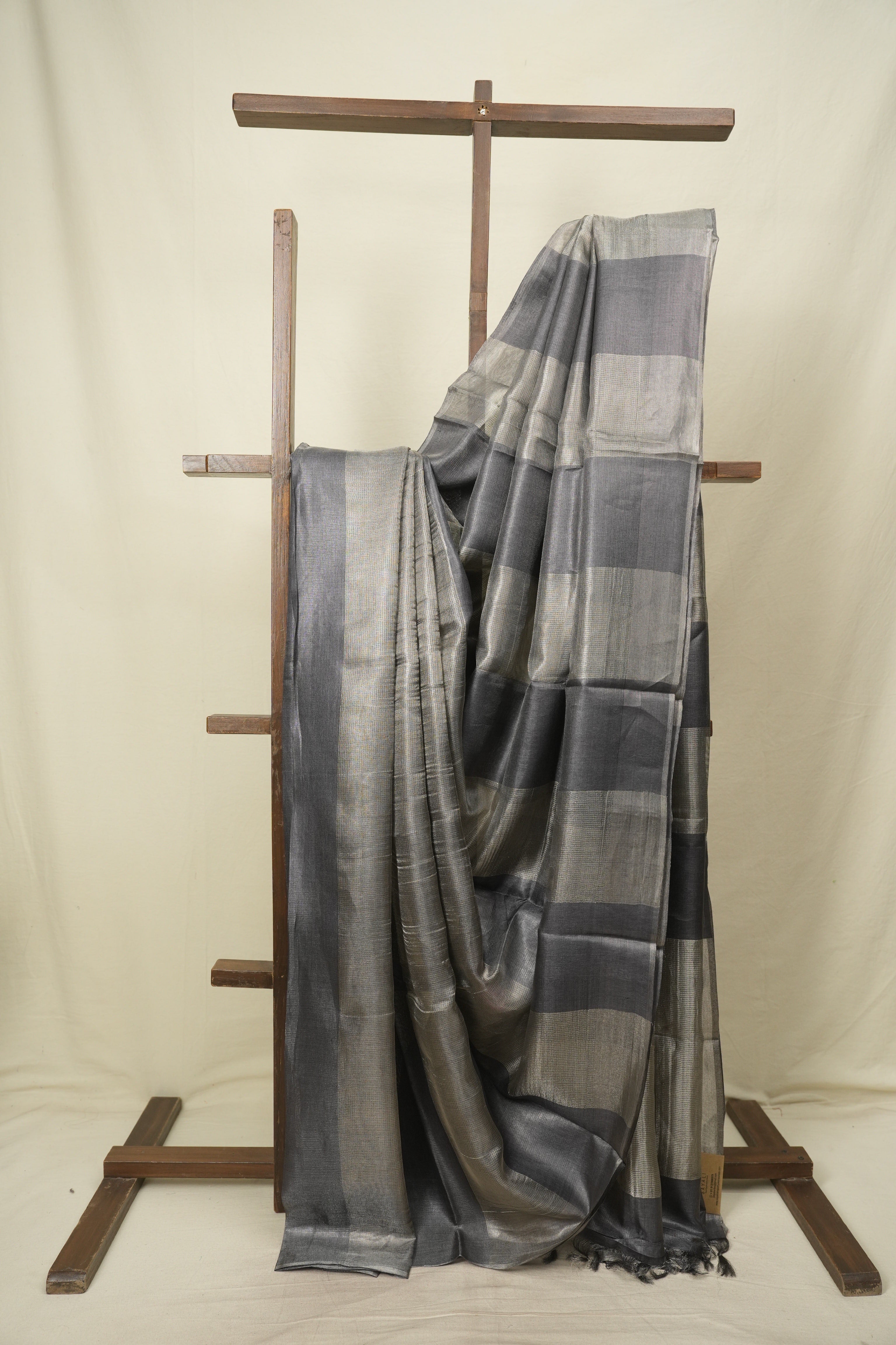 Grey Tissue Tussar Silk Saree - SRGTTSS613