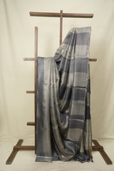 Grey Tissue Tussar Silk Saree - SRGTTSS613