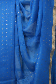 Peacock Blue Matka Silk Saree - SRPBMSS86