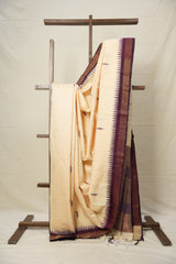 Cream Raw Silk Saree - SRCRSS876