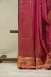 Rani Pink Maheshwari Tissue Saree - SRRPMTS758
