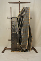 Silver Gold Maheshwari Tissue Saree - SRSGMTS588