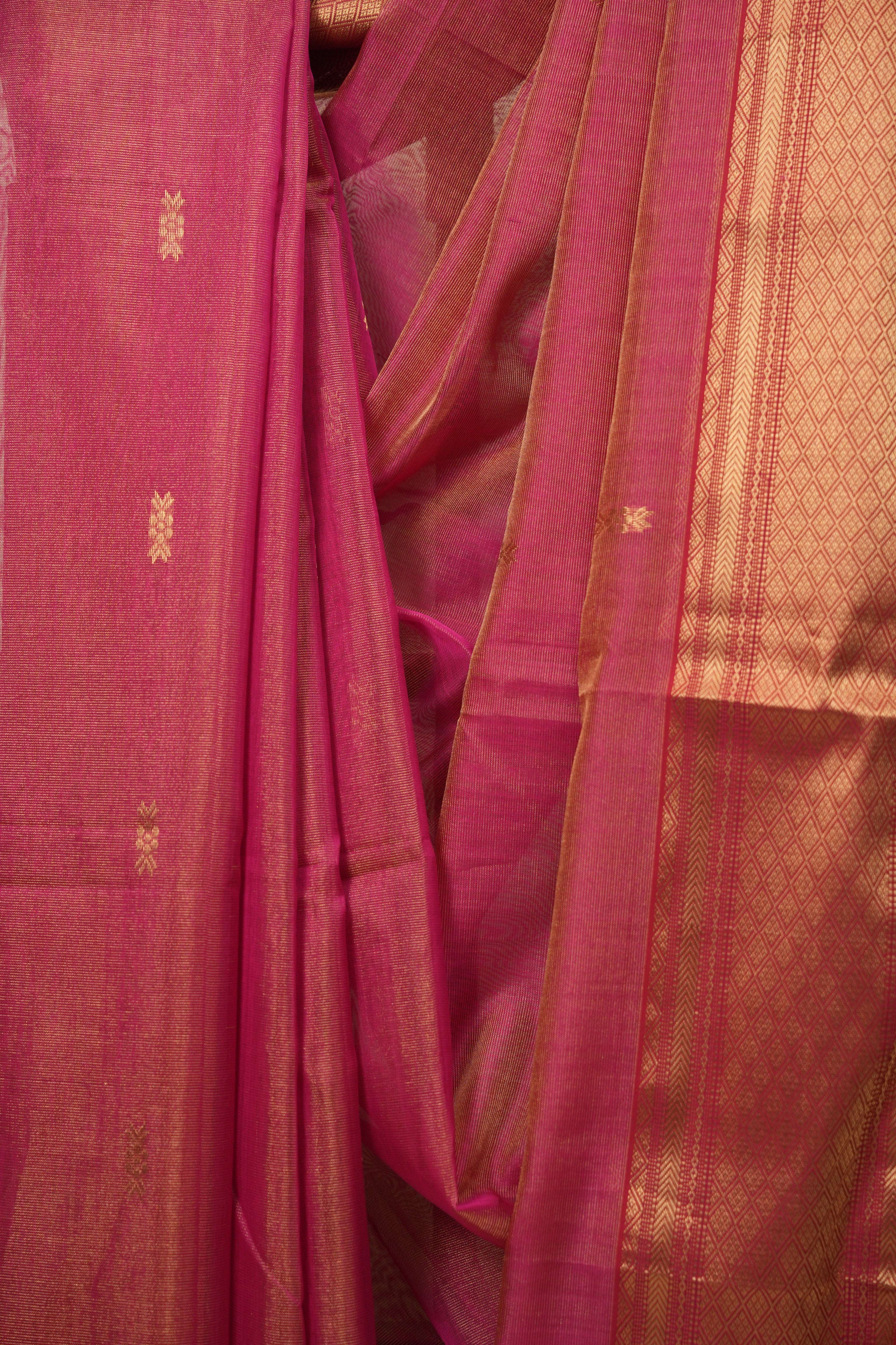 Rani Pink Maheshwari Tissue Saree - SRRPMTS758