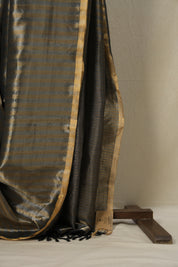 Silver Gold Maheshwari Tissue Saree - SRSGMTS588