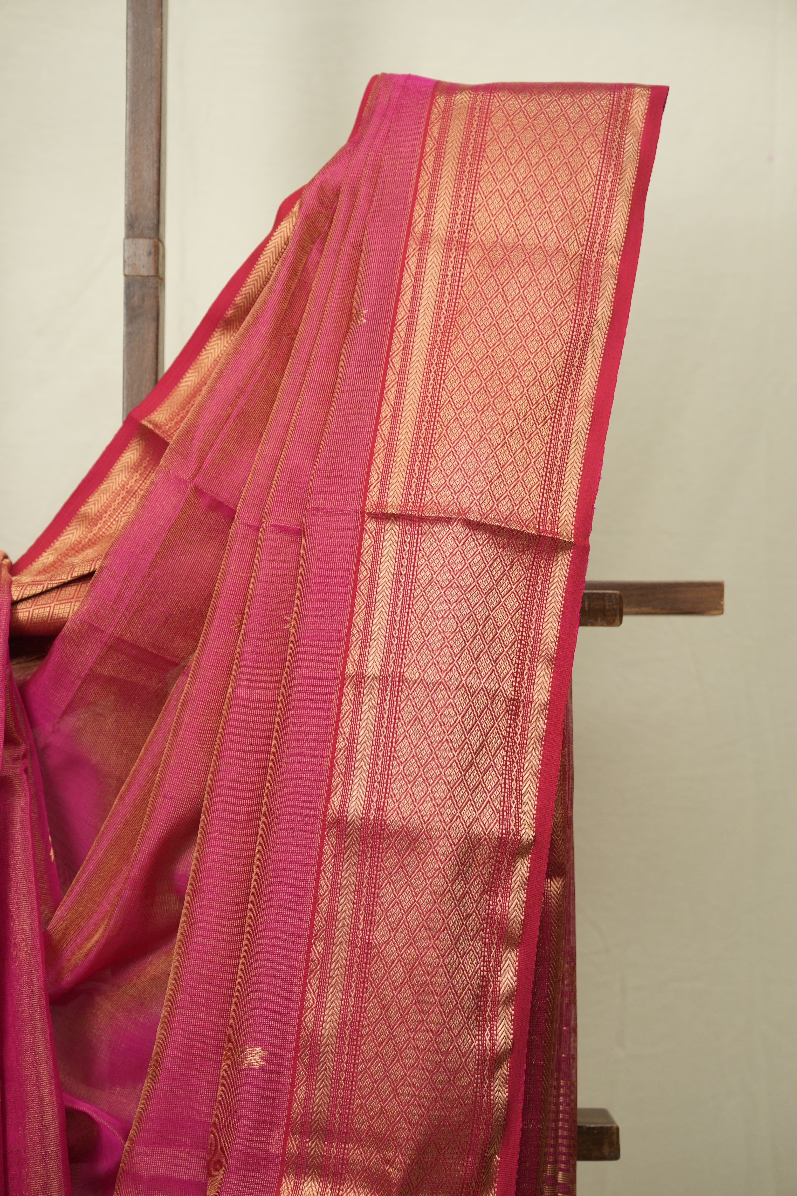 Rani Pink Maheshwari Tissue Saree - SRRPMTS758