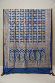Peacock Blue Banarasi Silk Saree - Saavari - SSPBBSS71