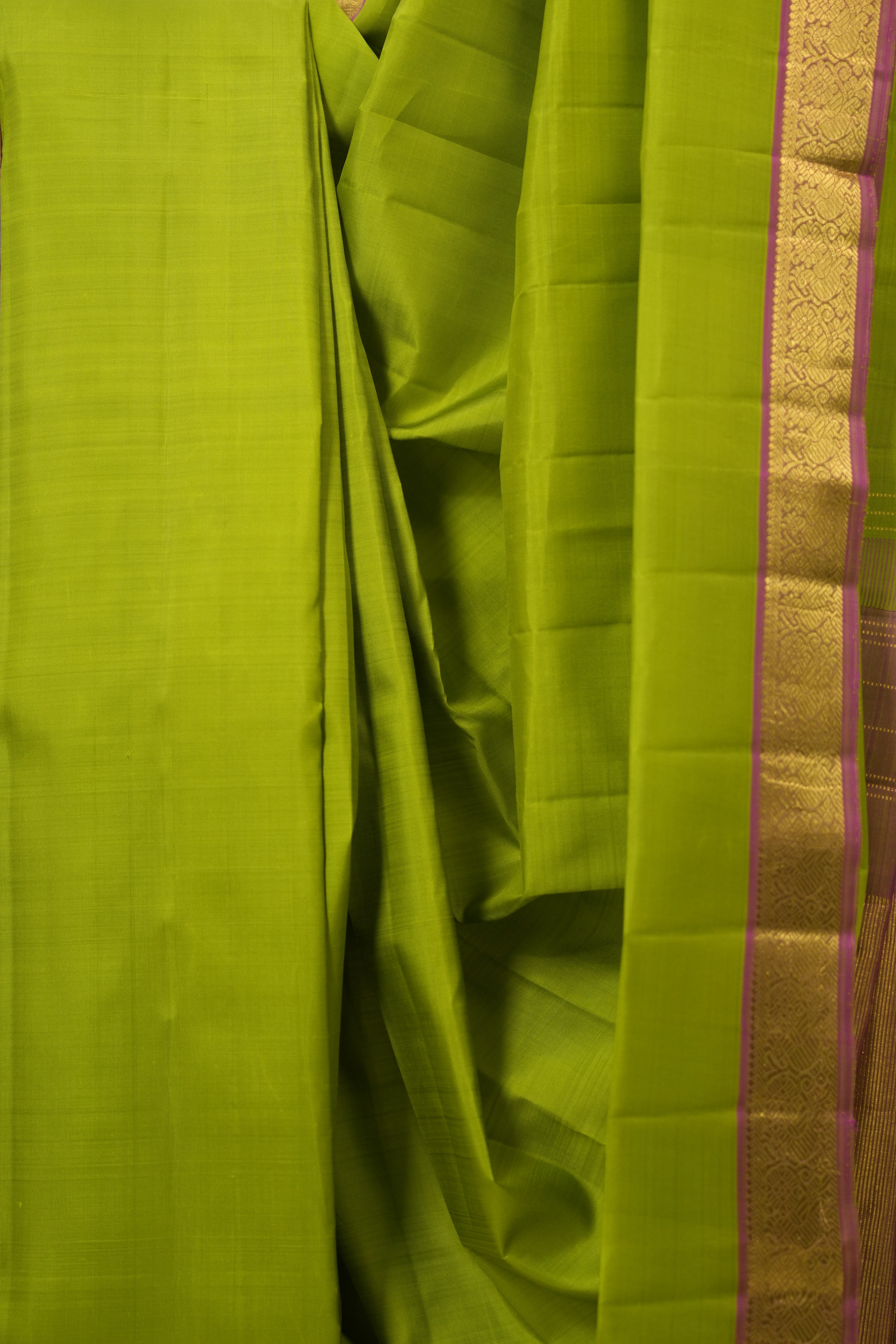 Parrot Green Kanjivaram Silk Saree - SRPGKSS1061