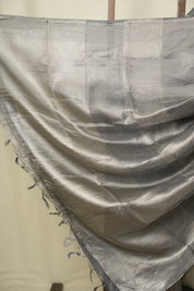Grey Tissue Tussar Silk Saree - SRGTTSS613