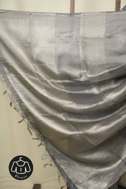 Grey Tissue Tussar Silk Saree - SRGTTSS613