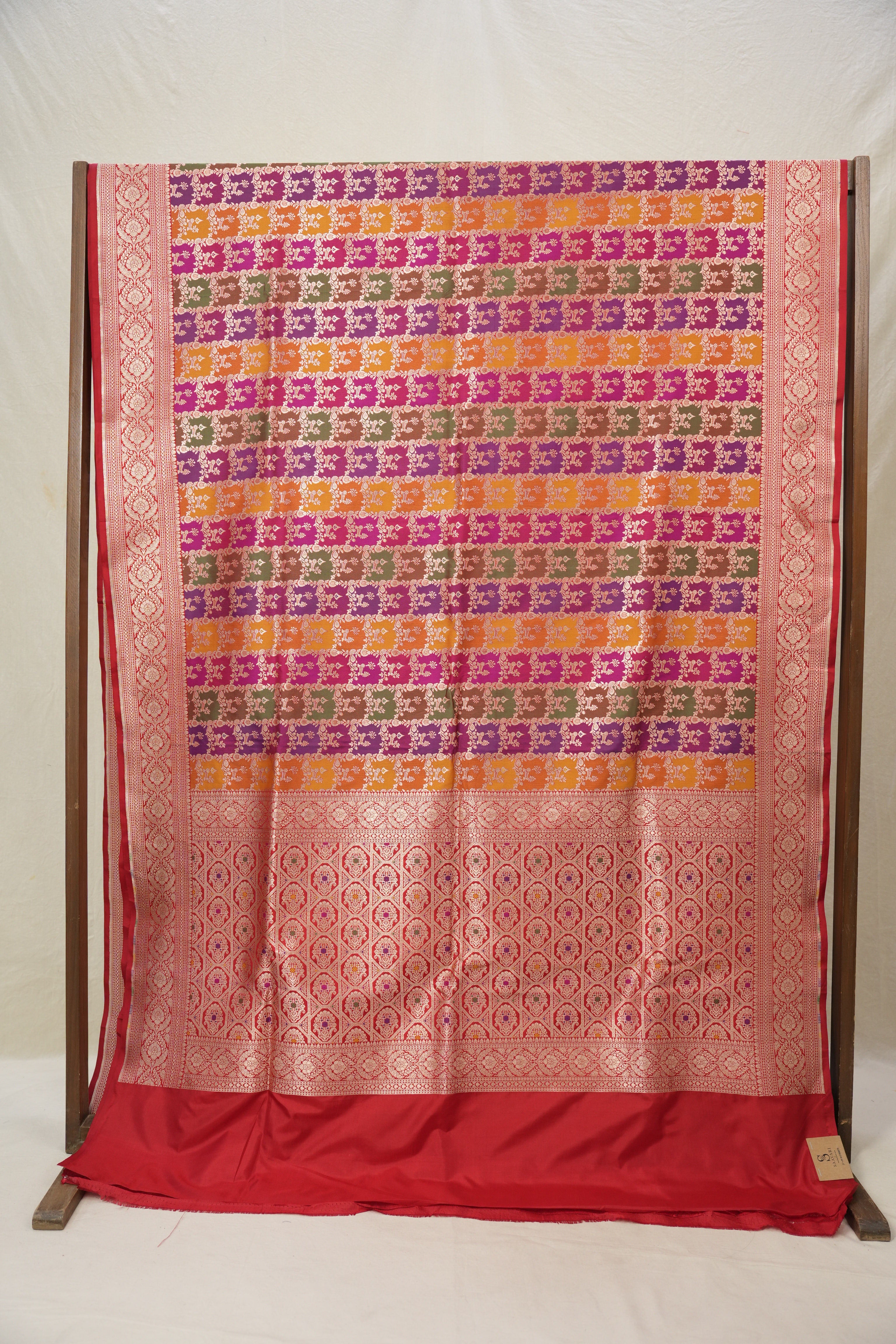 Multicolor Banarasi Silk Saree - Saavari - SSMBSS53