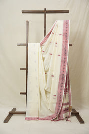Cream Bengal Khadi Cotton Saree - SRCBKCS165
