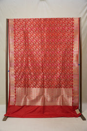 Red Banarasi Silk Saree - Saavari - SSRBSS59