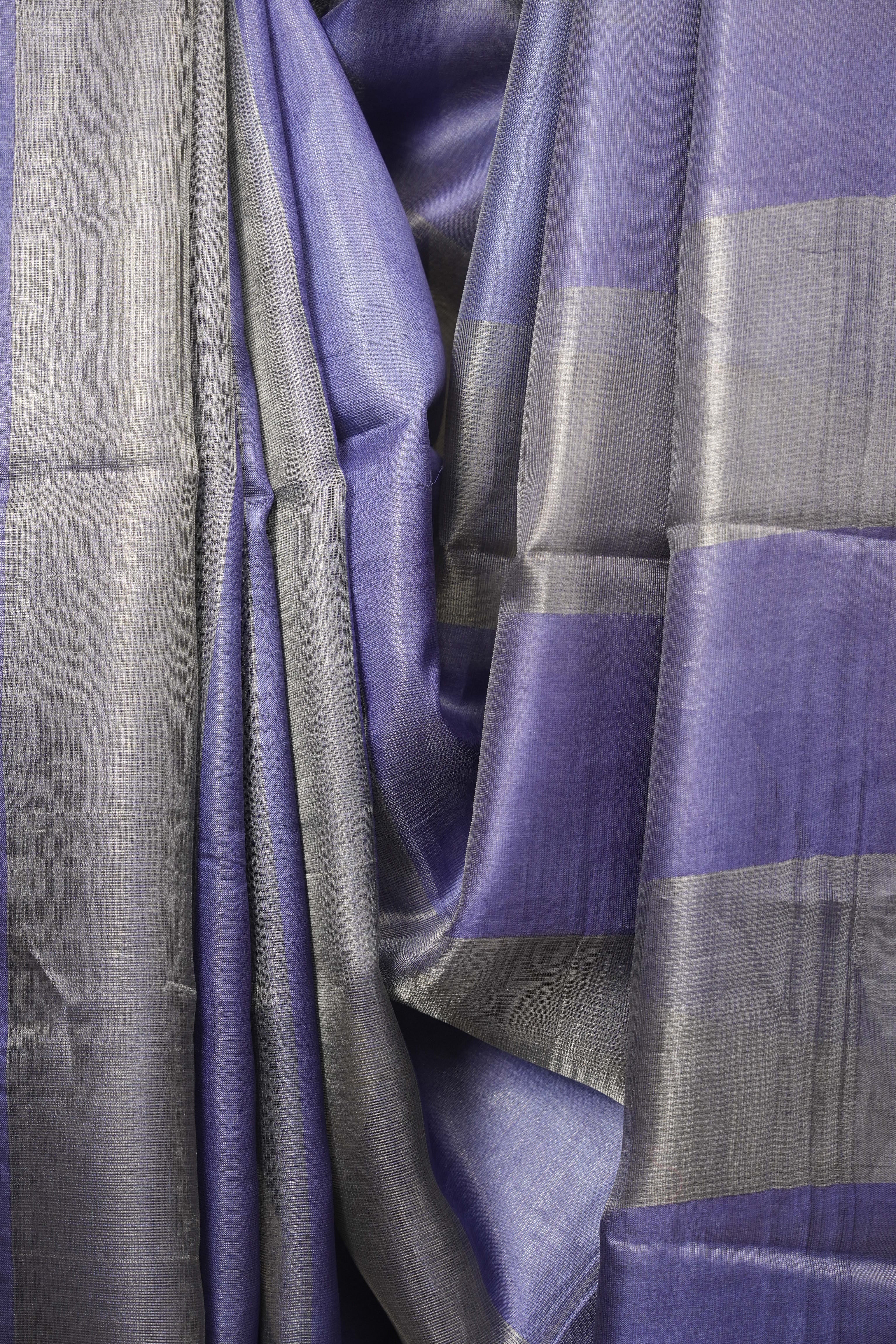 Lavender Tissue Tussar Silk Saree - SRLTTSS611