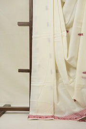 Cream Bengal Khadi Cotton Saree - SRCBKCS165