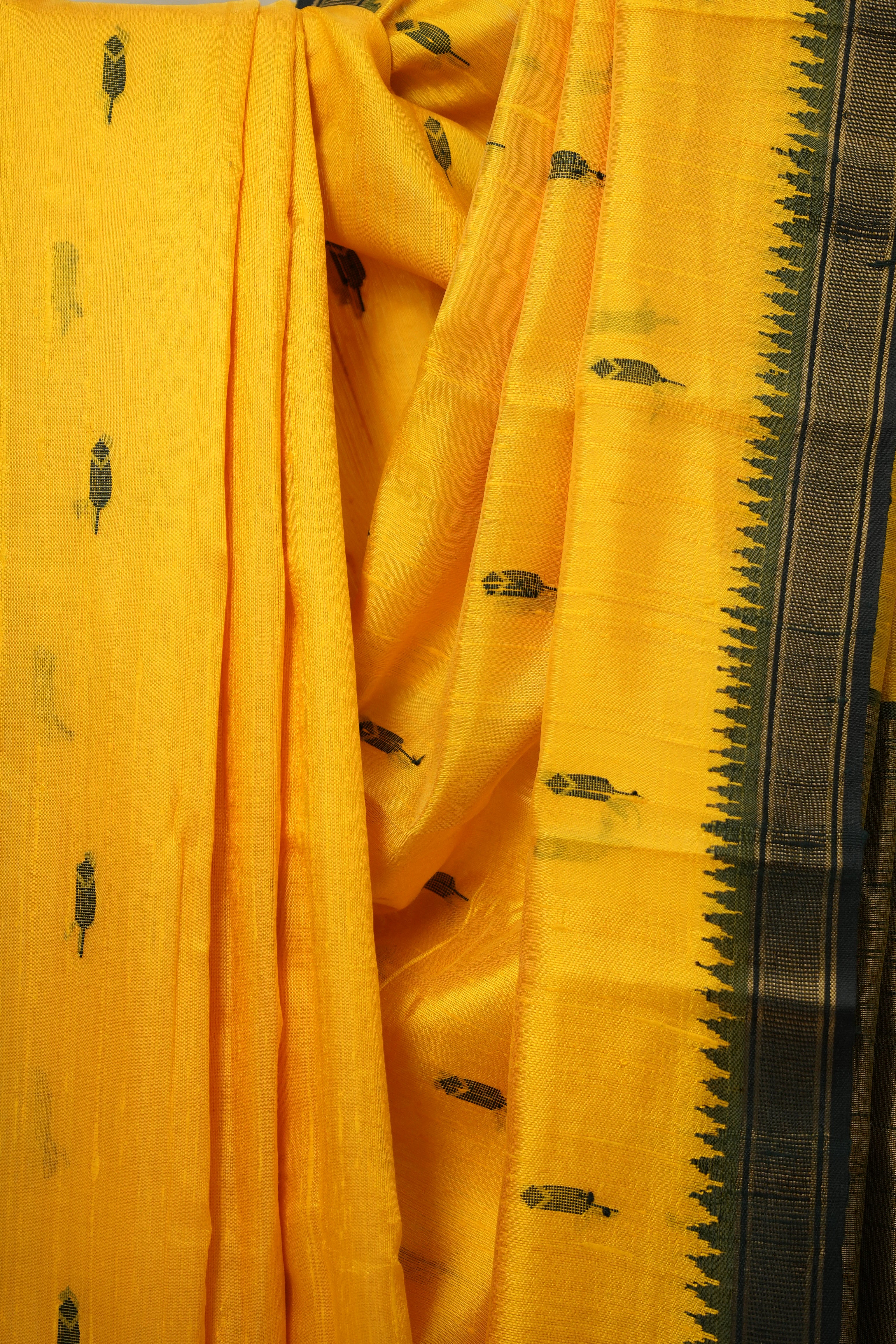 Yellow Raw Silk Saree - SRYRSS878