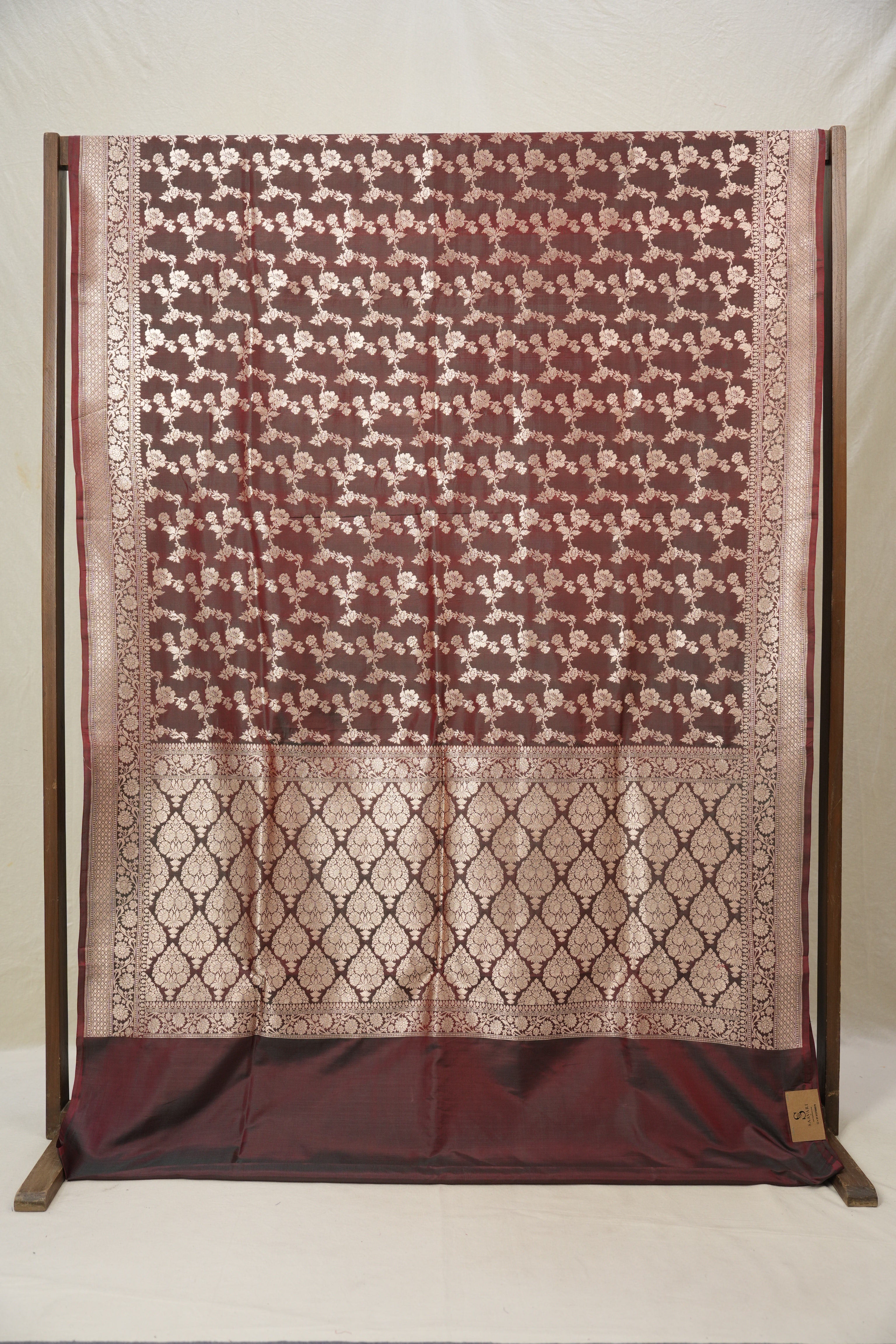 Dual Tone Brown Banarasi Silk Saree - Saavari - SSDTBBSS79