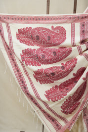 Cream Bengal Khadi Cotton Saree - SRCBKCS165