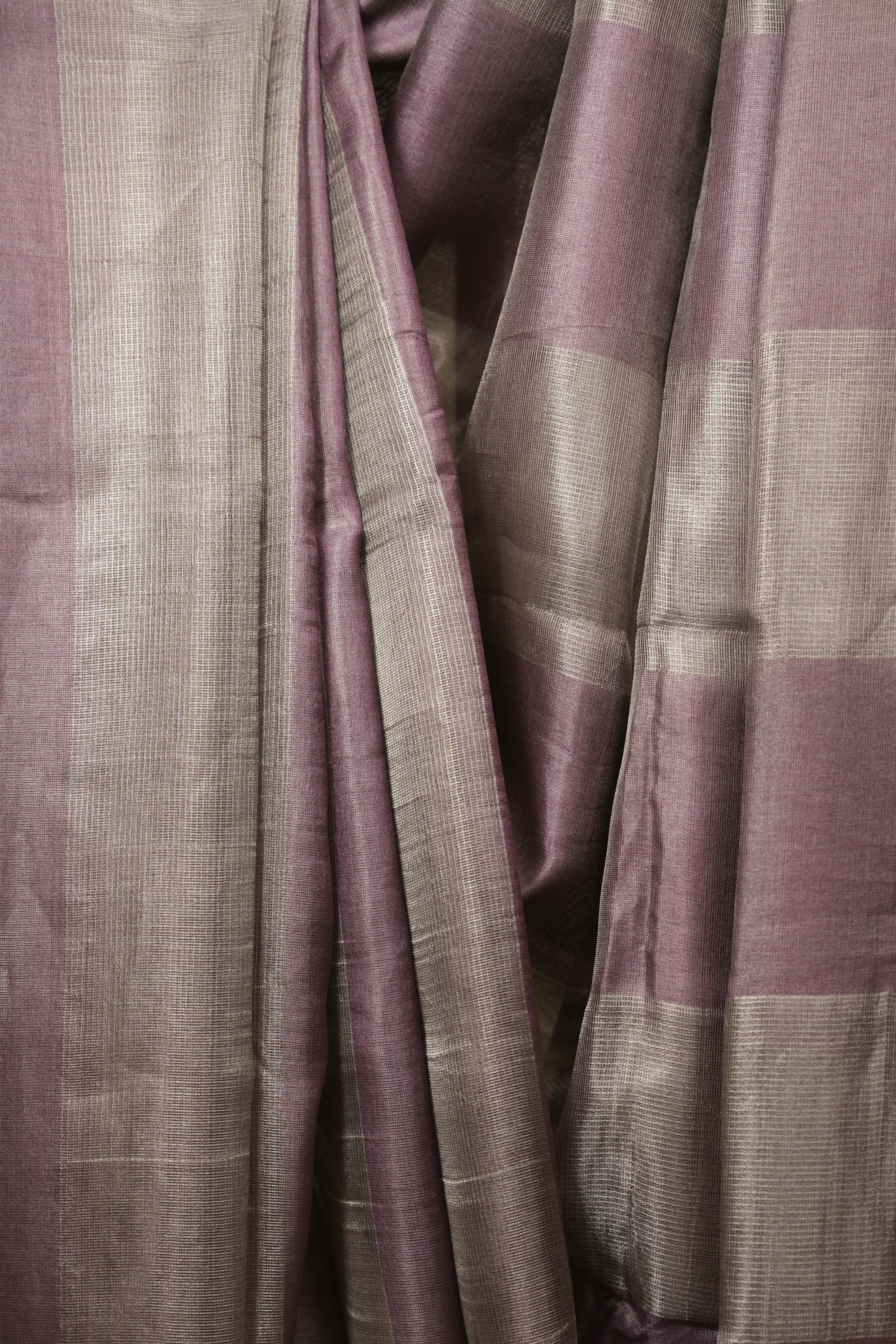 Purple Tissue Tussar Silk Saree - SRPTTSS612