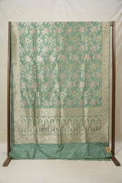 Mint Banarasi Silk Saree - Saavari - SSMBSS81