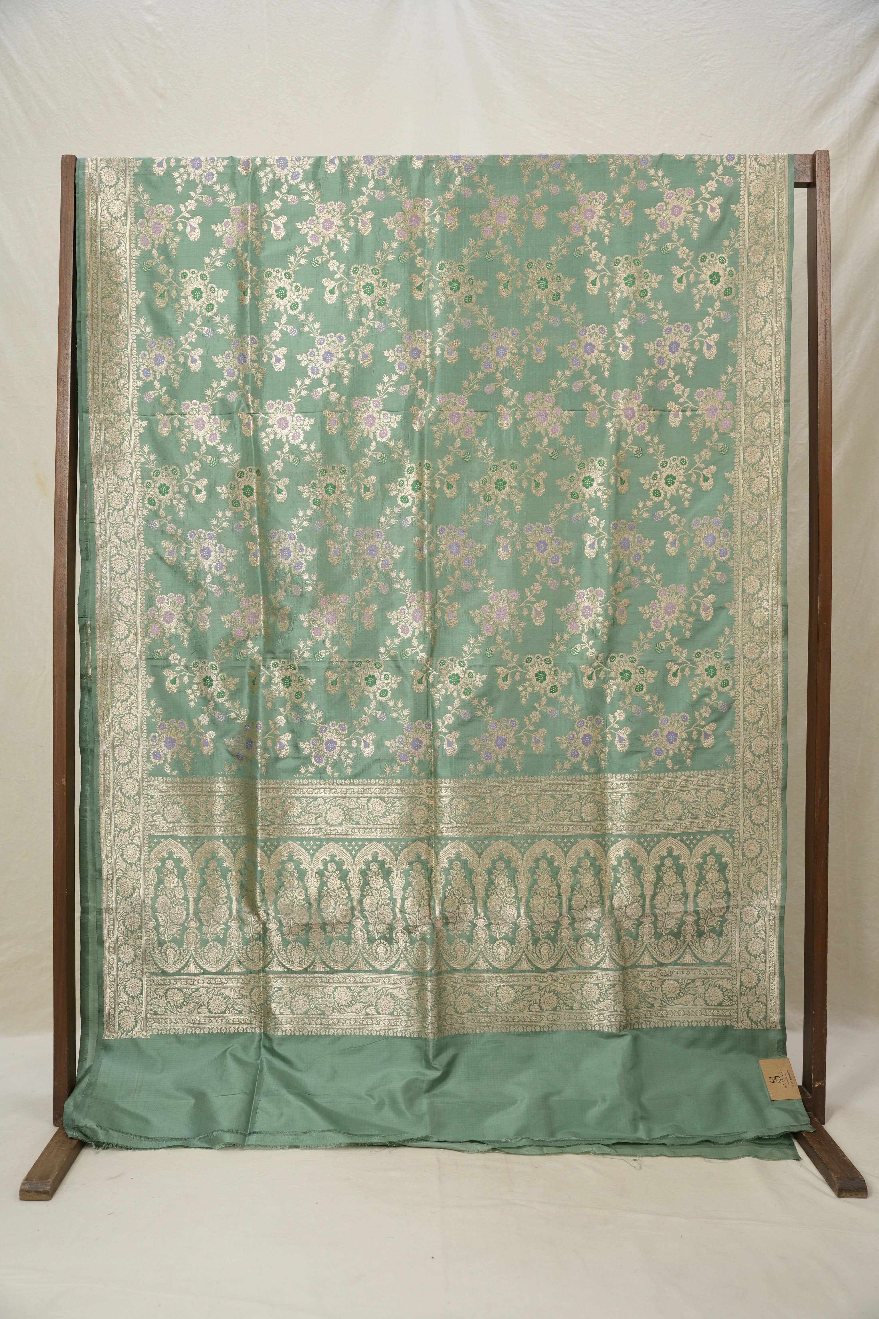 Mint Banarasi Silk Saree - Saavari - SSMBSS81