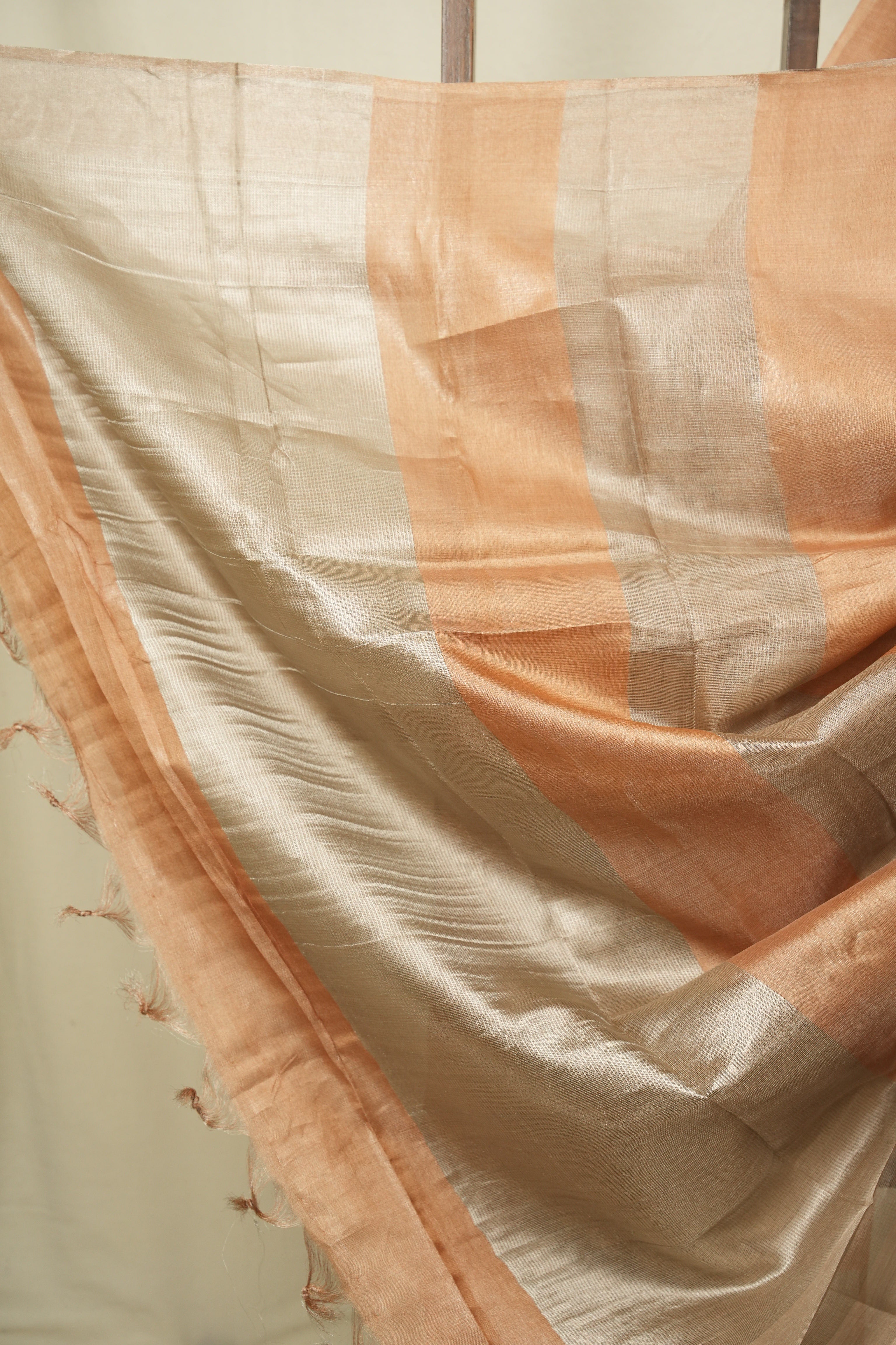 Orange Tissue Tussar Silk Saree - SROTTSS610