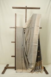 Grey Maheshwari Tissue Saree - SRGMTS749