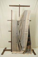 Grey Maheshwari Tissue Saree - SRGMTS749