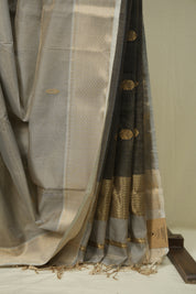 Grey Maheshwari Tissue Saree - SRGMTS749