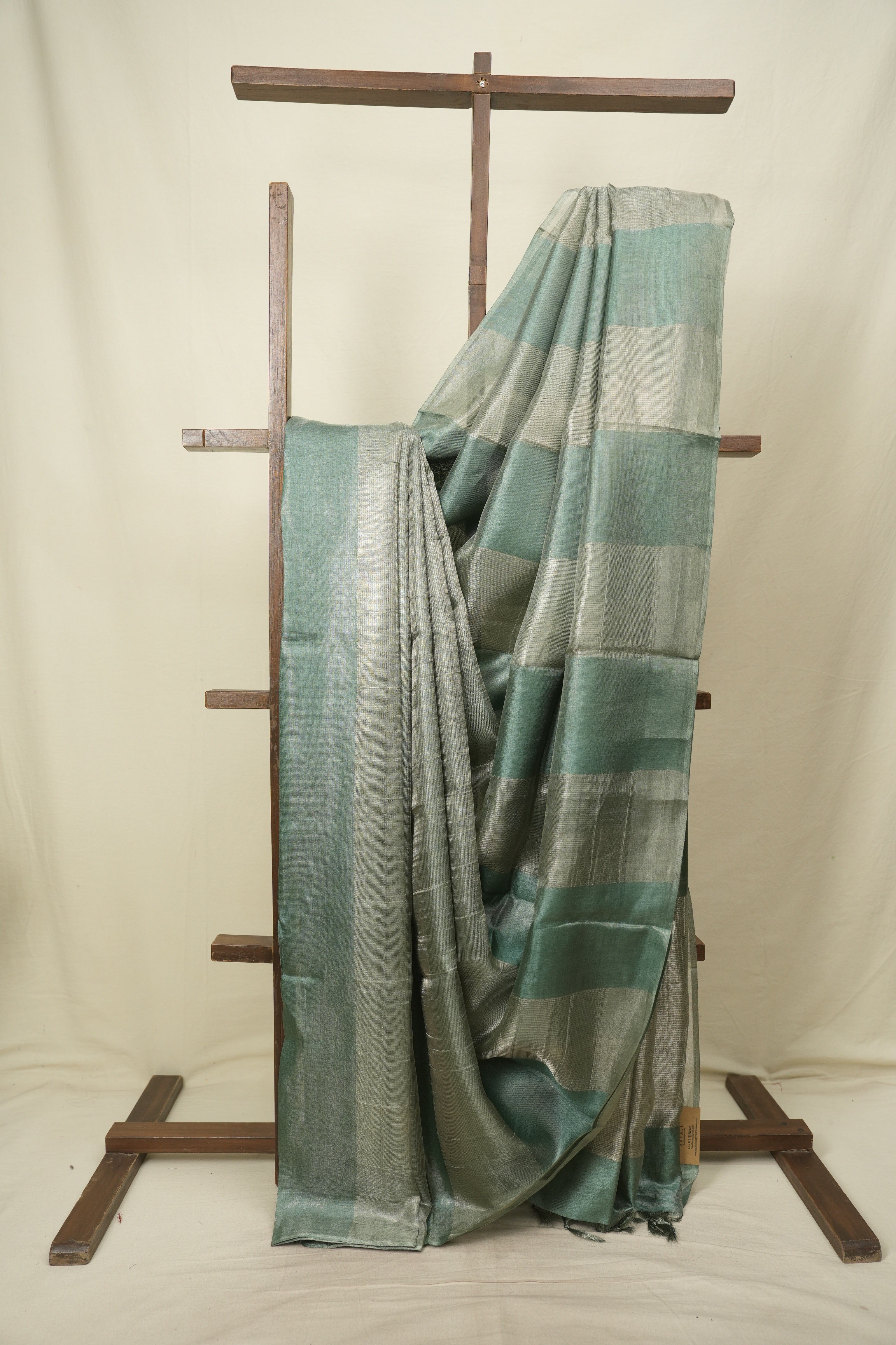 Green Tissue Tussar Silk Saree - SRGTTSS609