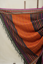 Dark Green Bengal Khadi Cotton Saree - SRDGBKCS167