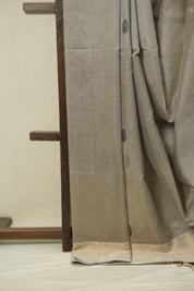 Grey Maheshwari Tissue Saree - SRGMTS749