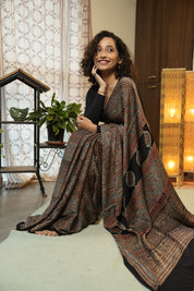 Black HBP Modal Silk Saree - SRBMSS599