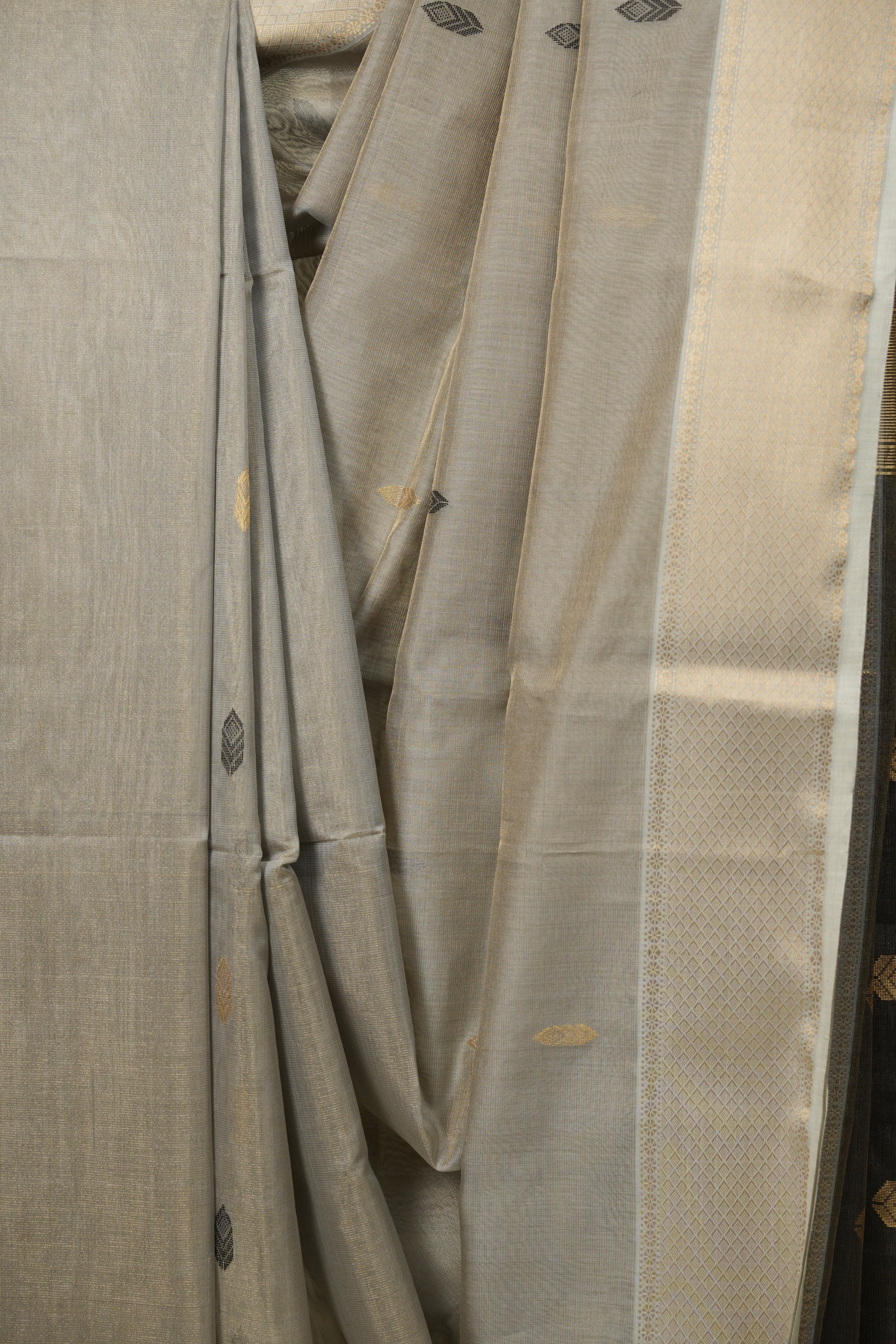 Grey Maheshwari Tissue Saree - SRGMTS749
