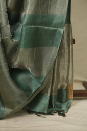 Green Tissue Tussar Silk Saree - SRGTTSS609