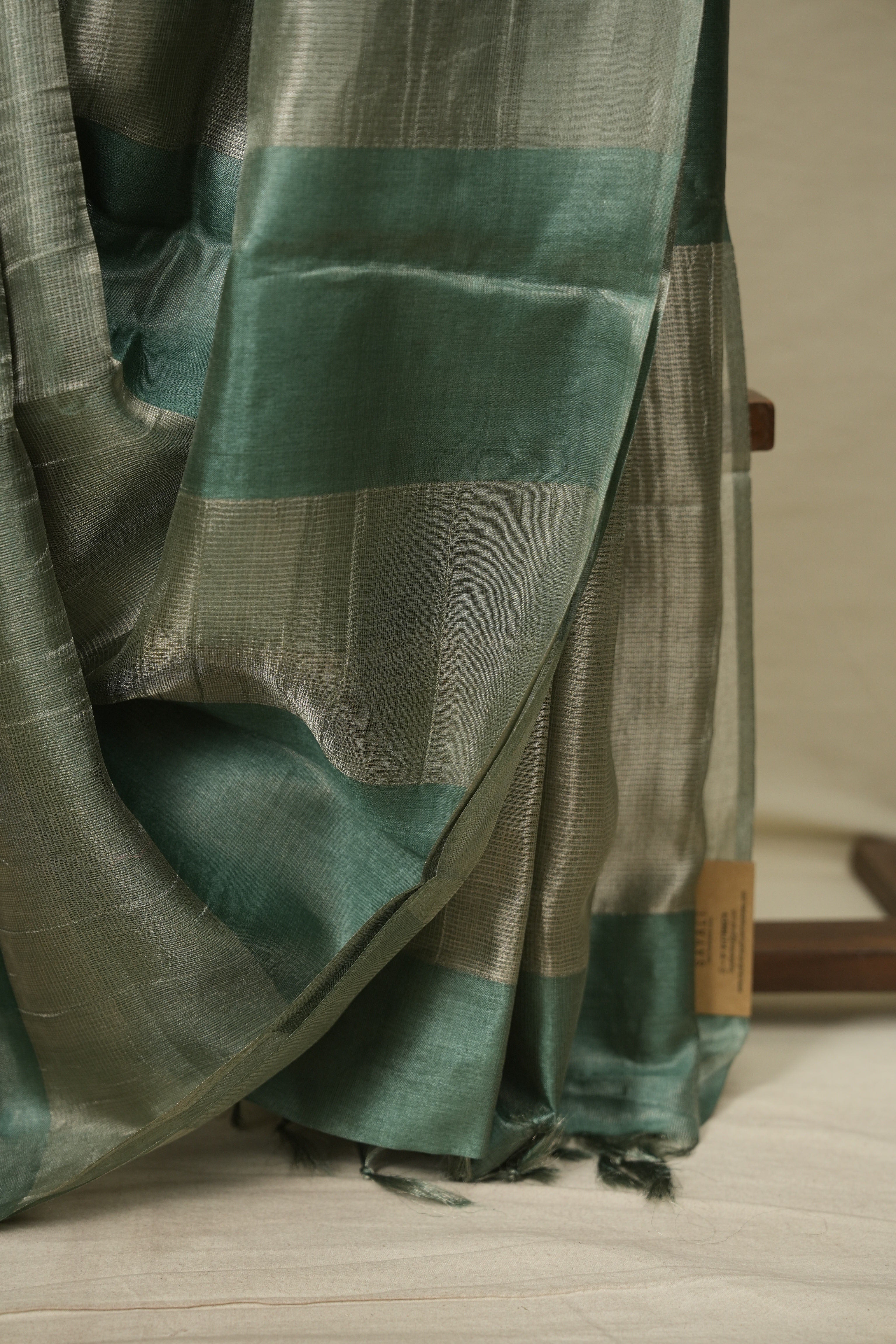 Green Tissue Tussar Silk Saree - SRGTTSS609