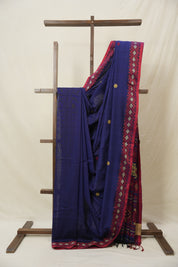 Blue Bengal Khadi Cotton Saree - SRBBKCS166