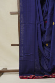 Blue Bengal Khadi Cotton Saree - SRBBKCS166