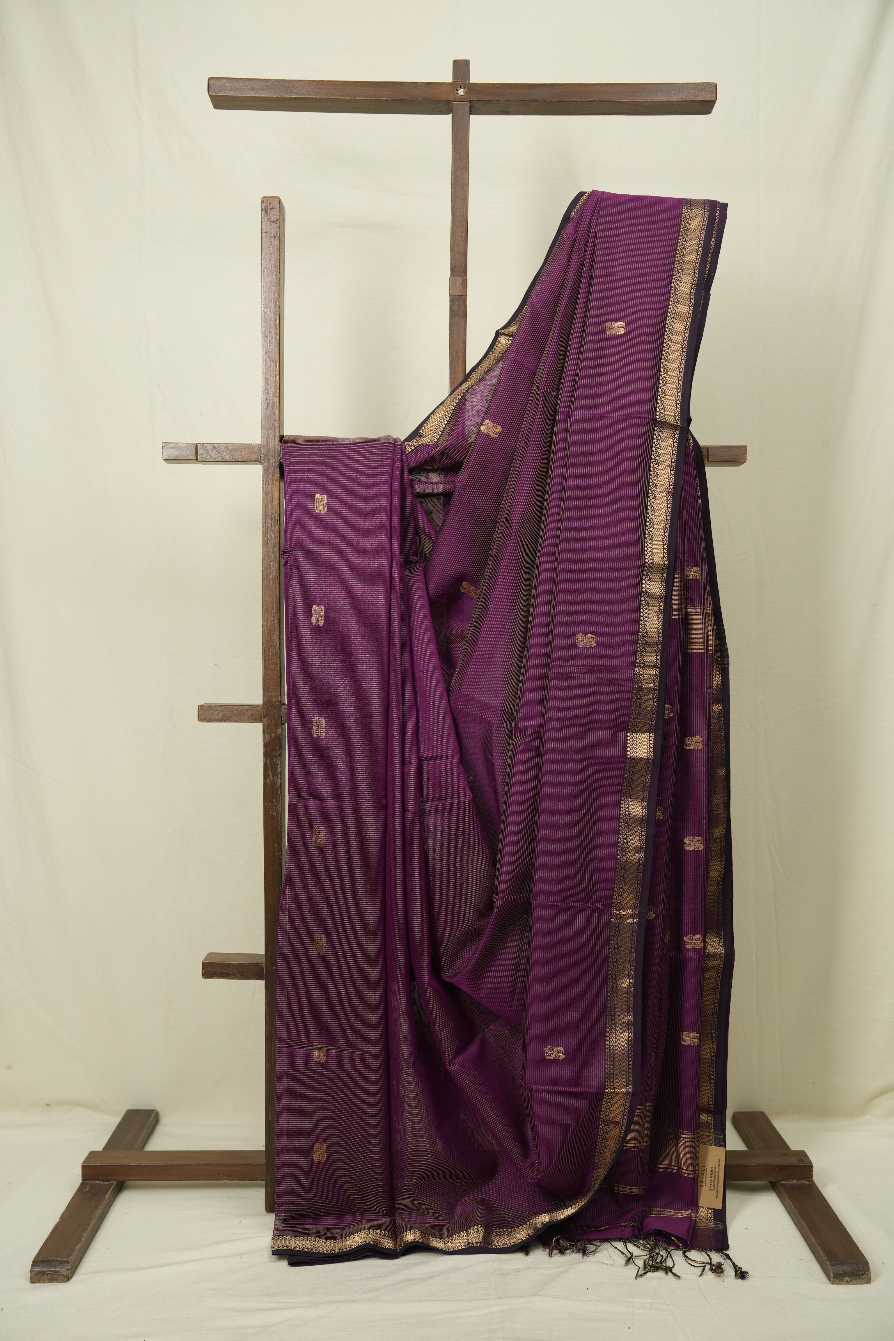 Purple Maheshwari Tissue Saree - SRPMTS748